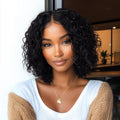 10 Inch Brazilian Deep Wave Curly Bob Wig 4x4 Glueless Lace Closure Wigs