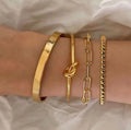 4 Pieces Gold-Tone Plated Bangle Set